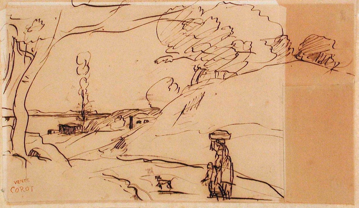 Pejzaż bez tytułu autorstwa Jean-Baptiste-Camille Corot