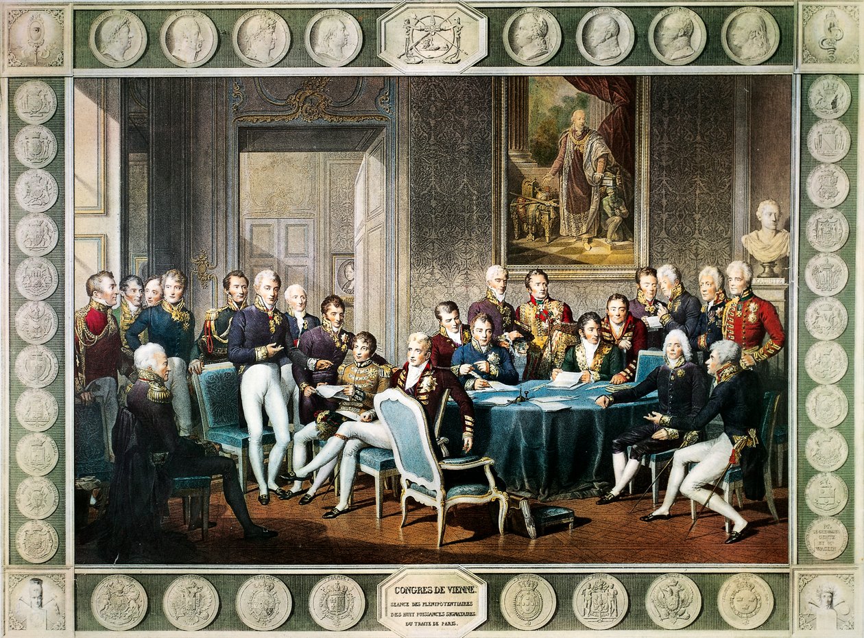 Uczestnicy Kongresu Wiedeńskiego w latach 1814-15, Austria autorstwa Jean Baptiste (after) Isabey