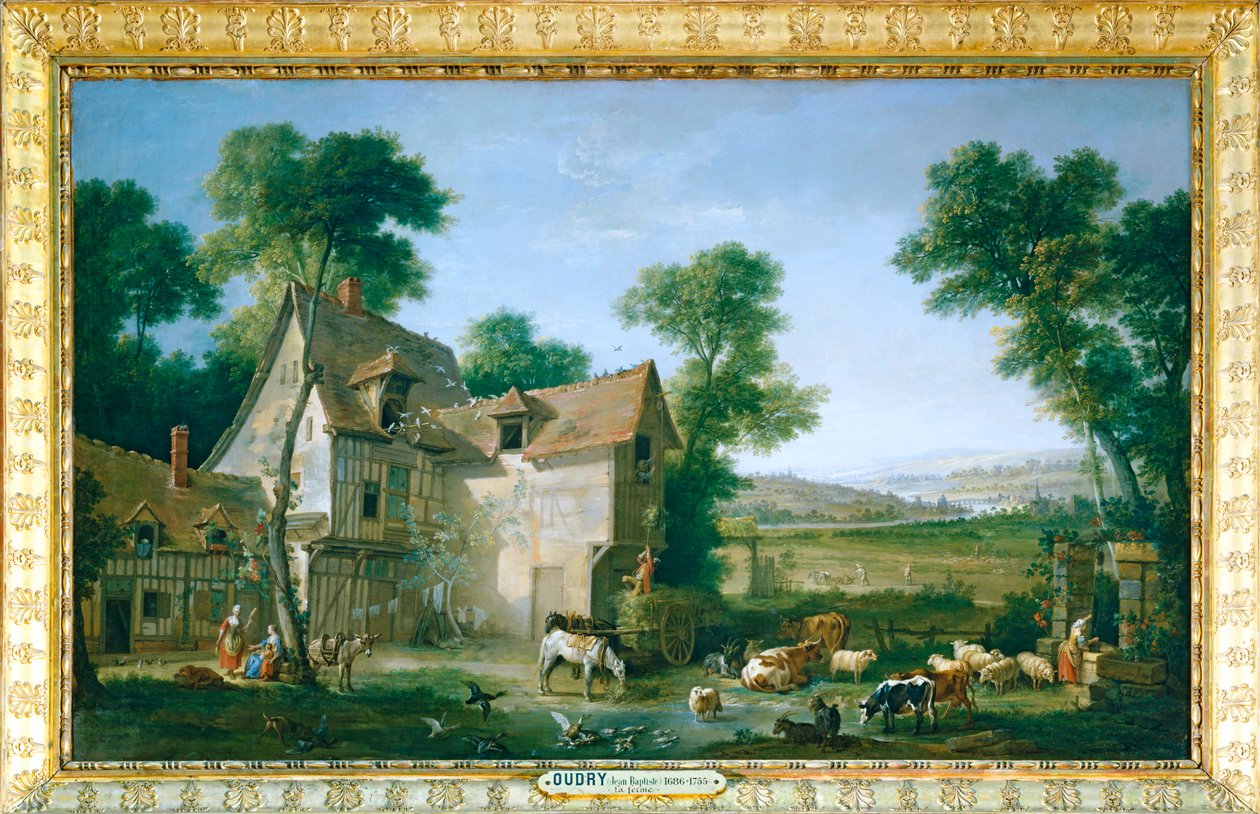 La ferme - Farma ... autorstwa Jean-Baptiste (school of) Oudry