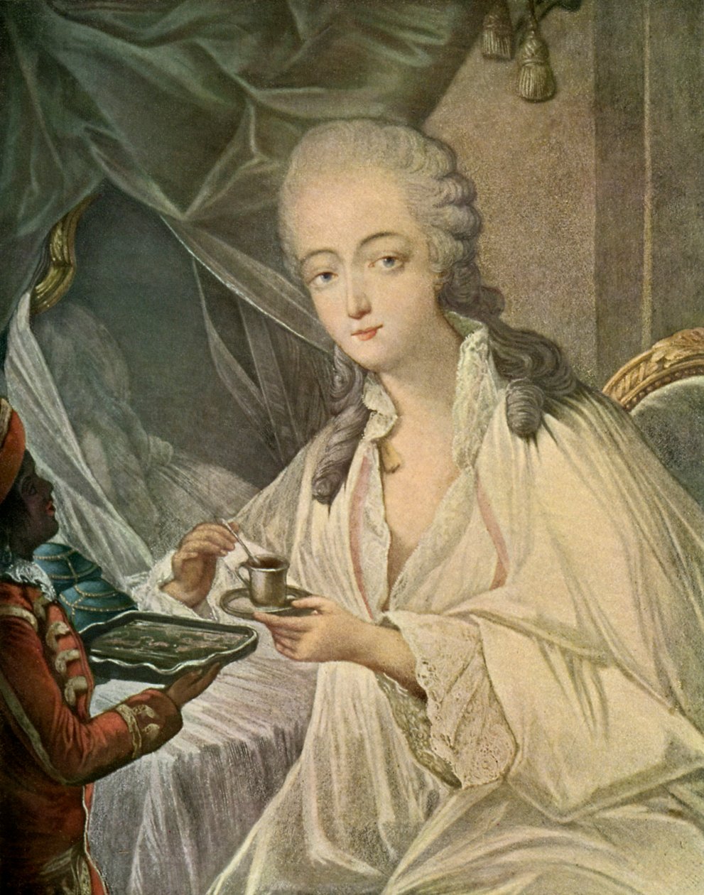 Madame Du Barry i strona Zamore, z "French Colour Prins of the XVIII". autorstwa Jean Baptiste Andre (after) Gautier Dagoty