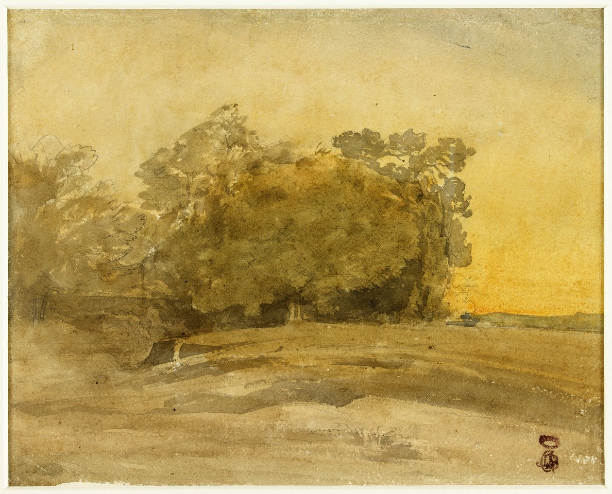 Landschaft (recto); Urteil des Salomon (verso) autorstwa Jean-Baptiste Carpeaux