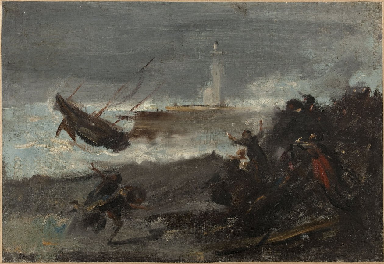 Katastrofa statku w porcie Dieppe autorstwa Jean Baptiste Carpeaux