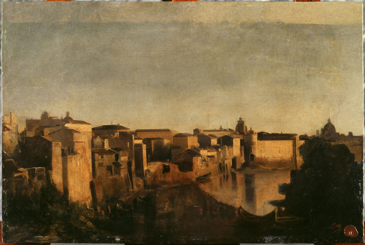 Tybr w Rzymie, w latach 1856-1862 (olej) autorstwa Jean-Baptiste Carpeaux