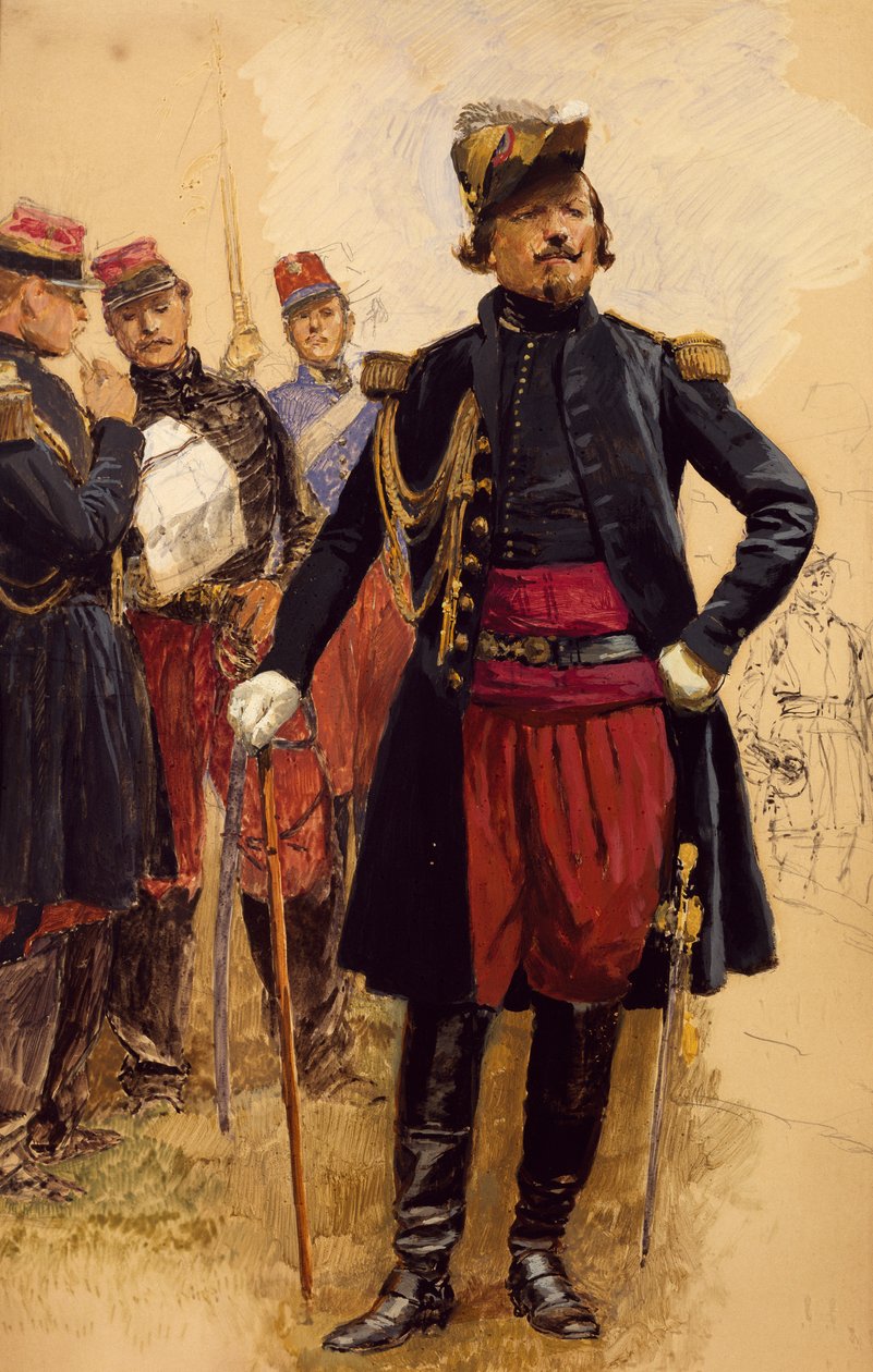 Dowódca wojsk francuskich na Krymie – Jean Baptiste Edouard Detaille (1848-1912). wojna krymska autorstwa Jean Baptiste Edouard Detaille