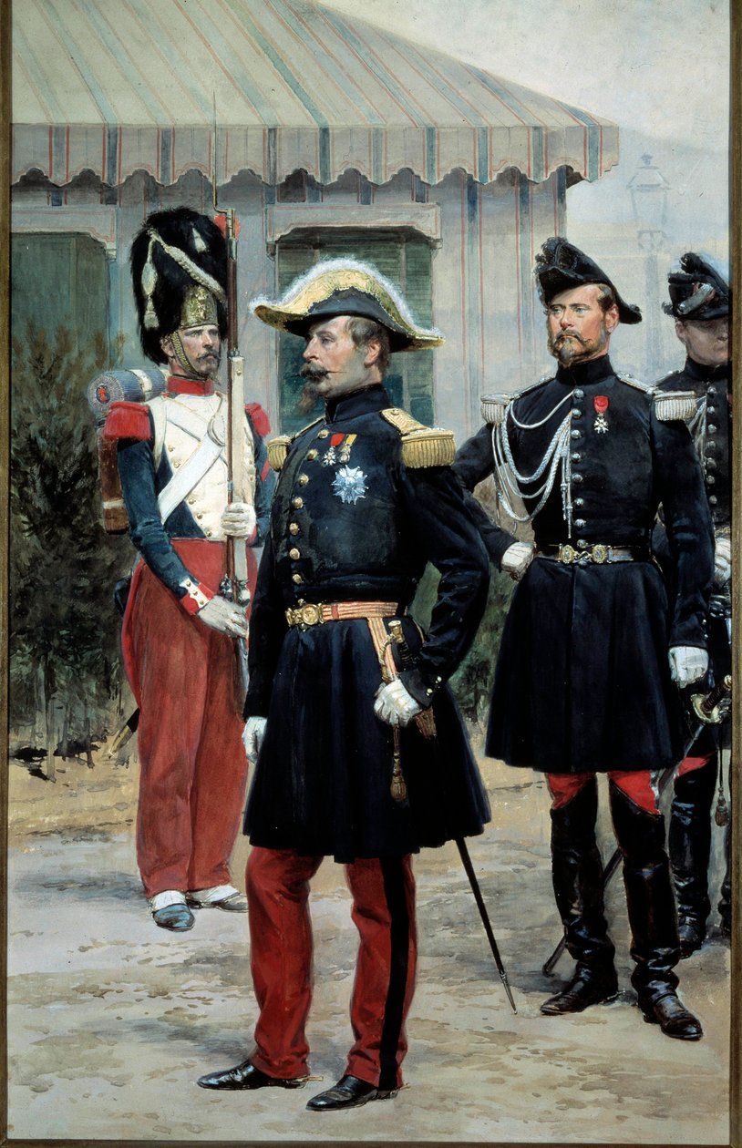 Portret cesarza Napoleona III (1808-1873). Akwarela Edouarda Detaille (1848-1912). XIX-wieczny Paryż, Musee de l