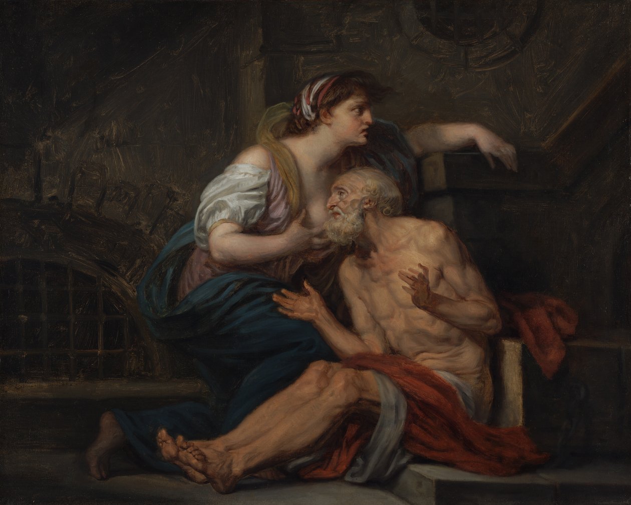Simon i Pero: "Rzymska dobroczynność" autorstwa Jean-Baptiste Greuze