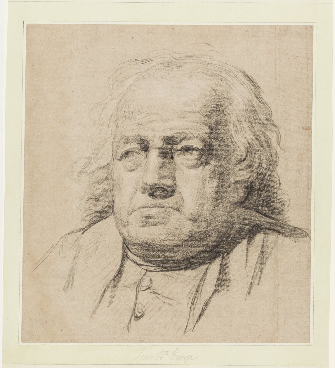 Portret starszego mężczyzny w połowie długości autorstwa Jean-Baptiste Greuze
