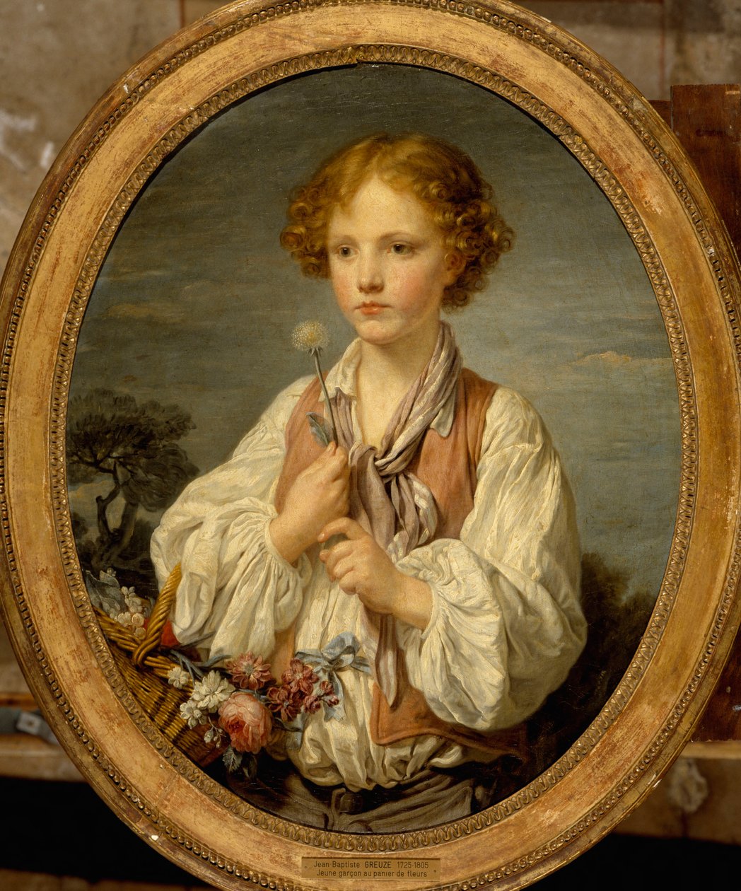 Młody pasterz, który próbuje losu, by dowiedzieć się, czy jest kochany przez swoją pasterkę autorstwa Jean-Baptiste Greuze