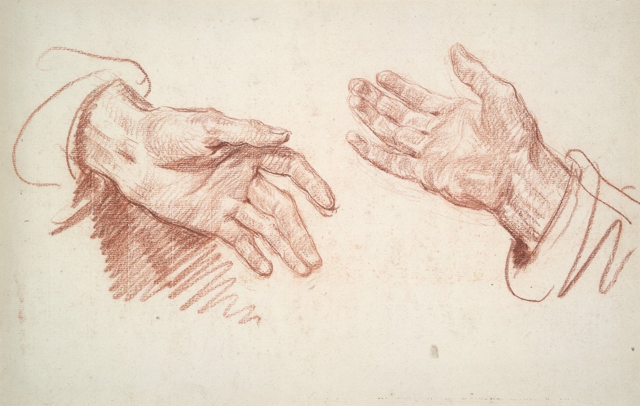 Studium 2 dłoni autorstwa Jean-Baptiste Greuze