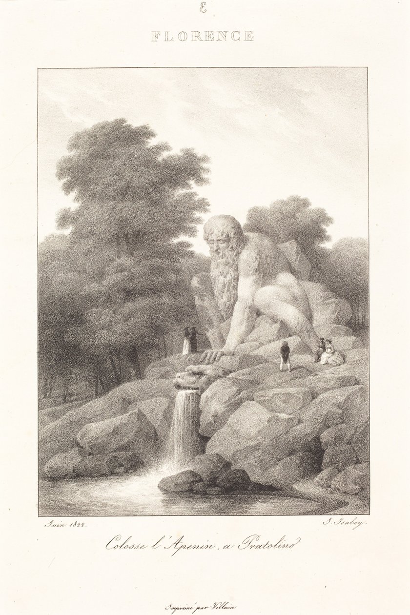 Kolos Apeninów, Pratolino autorstwa Jean-Baptiste Isabey