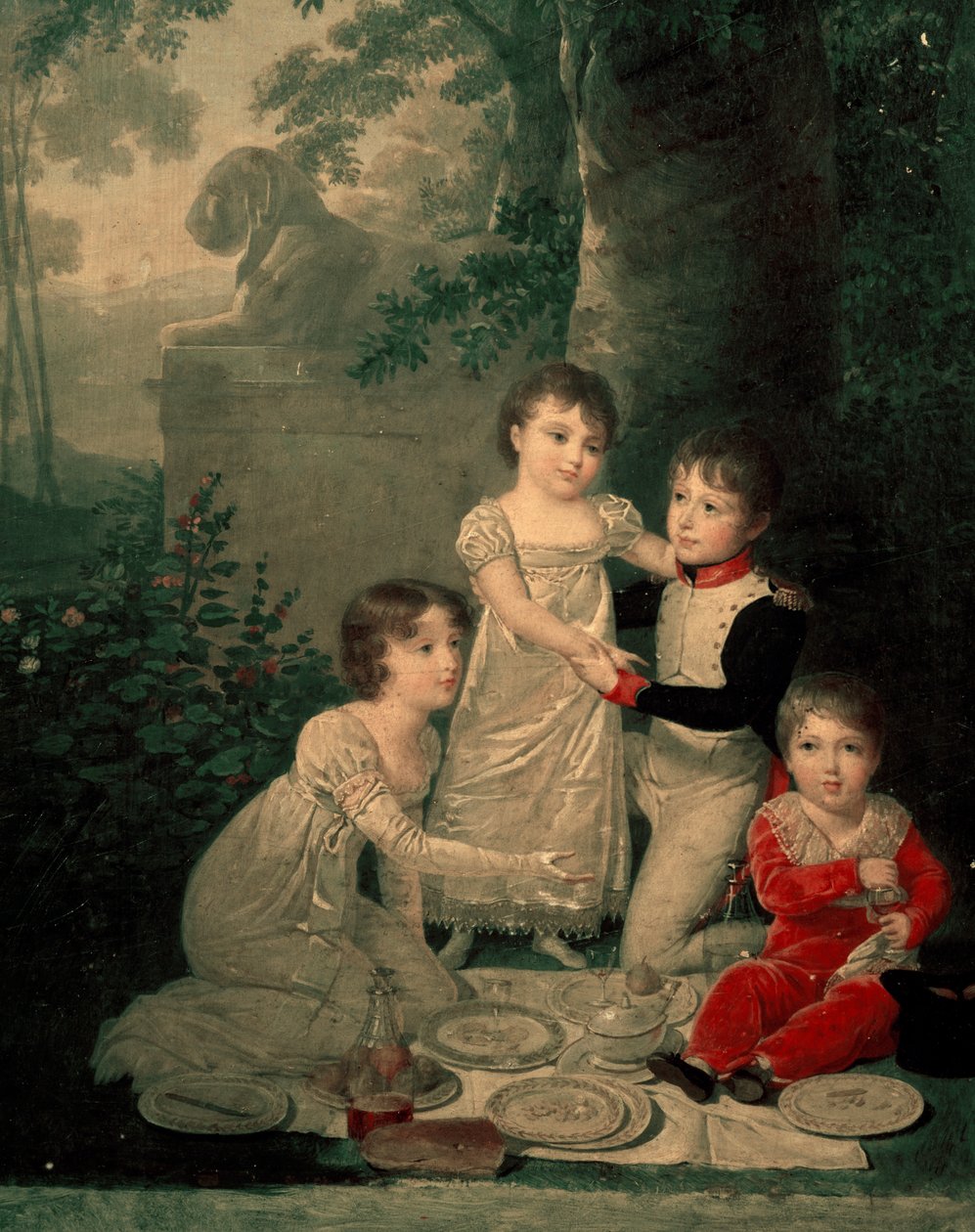 Czworo dzieci Joachima Murata i Caroline Bonaparte (od lewej, Letizia autorstwa Jean Baptiste Isabey