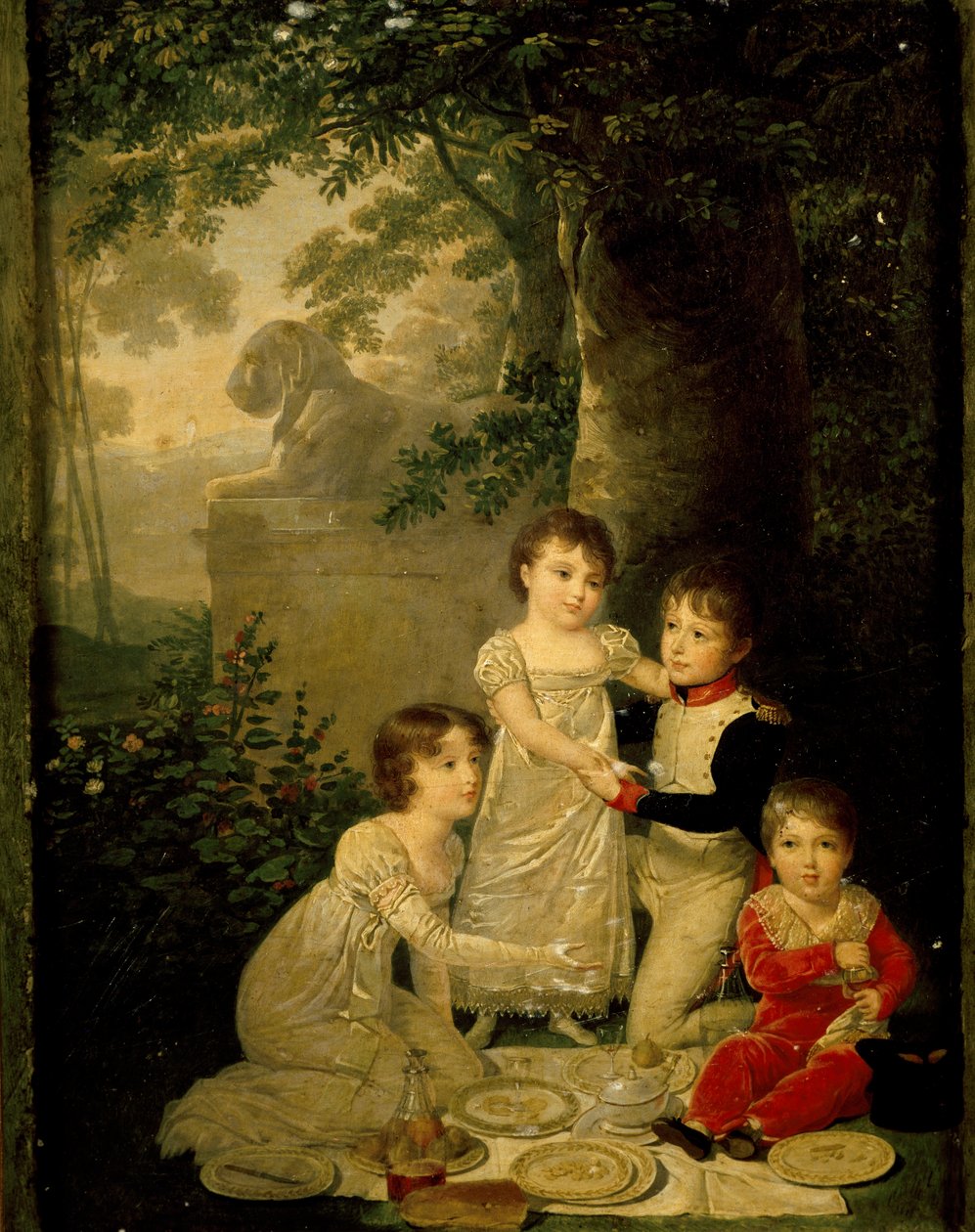 Czterech synów Joachima Murata i Caroline Bonaparte (od lewej, Letizia autorstwa Jean Baptiste Isabey