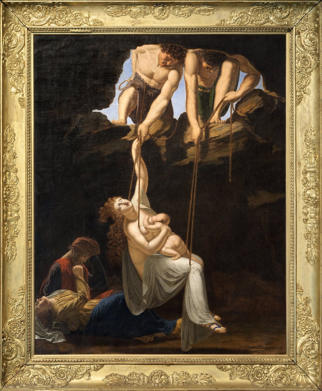 Ofiara z ludzi w Galach (olej na płótnie) autorstwa Jean Baptiste Isabey