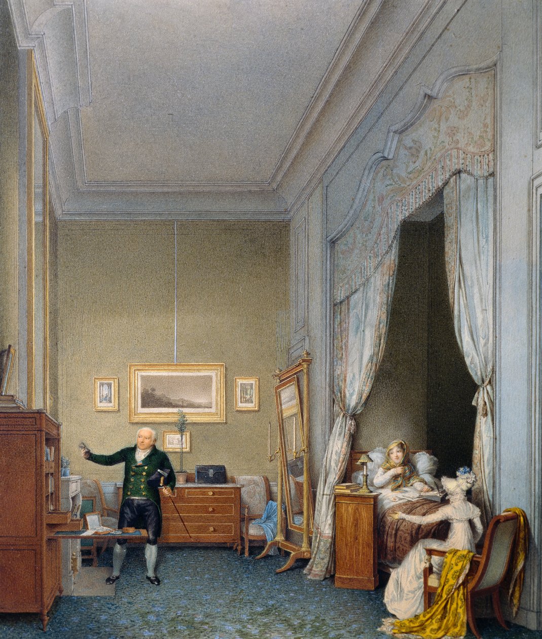 Maria Luigia w pokoju w Tuileries po narodzinach króla Rzymu autorstwa Jean Baptiste Isabey