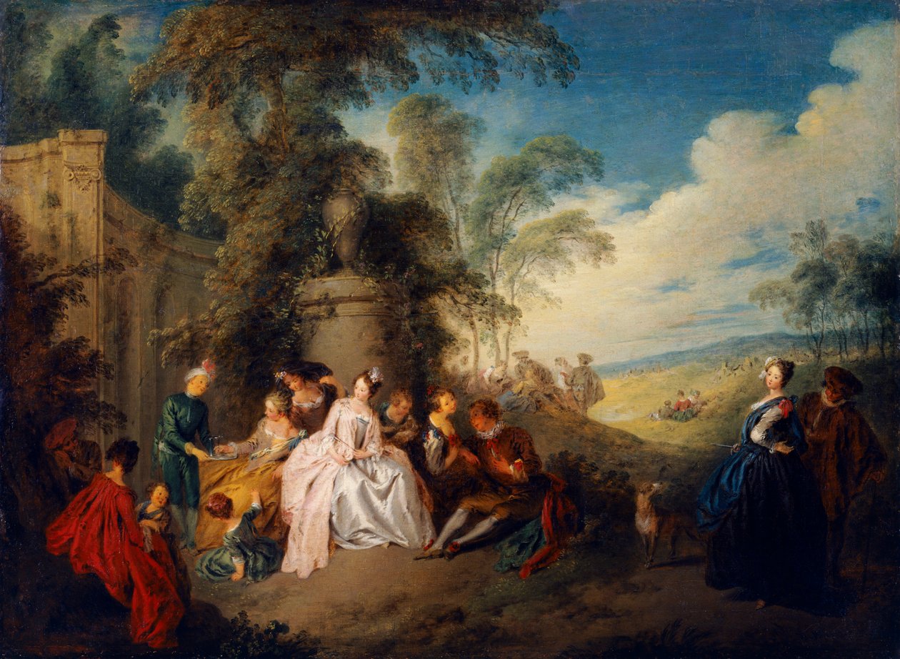 Country Party (olej na płótnie) autorstwa Jean Baptiste Joseph Pater