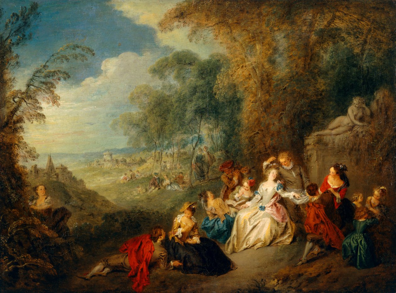 Country Party (olej na płótnie) autorstwa Jean Baptiste Joseph Pater