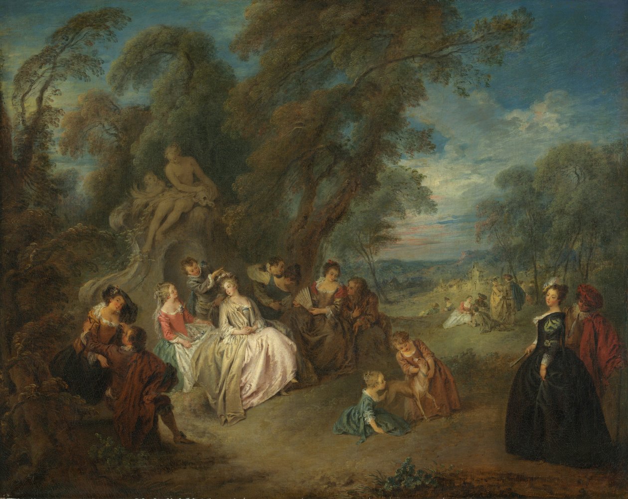 Impreza w ogrodzie autorstwa Jean-Baptiste Joseph Pater