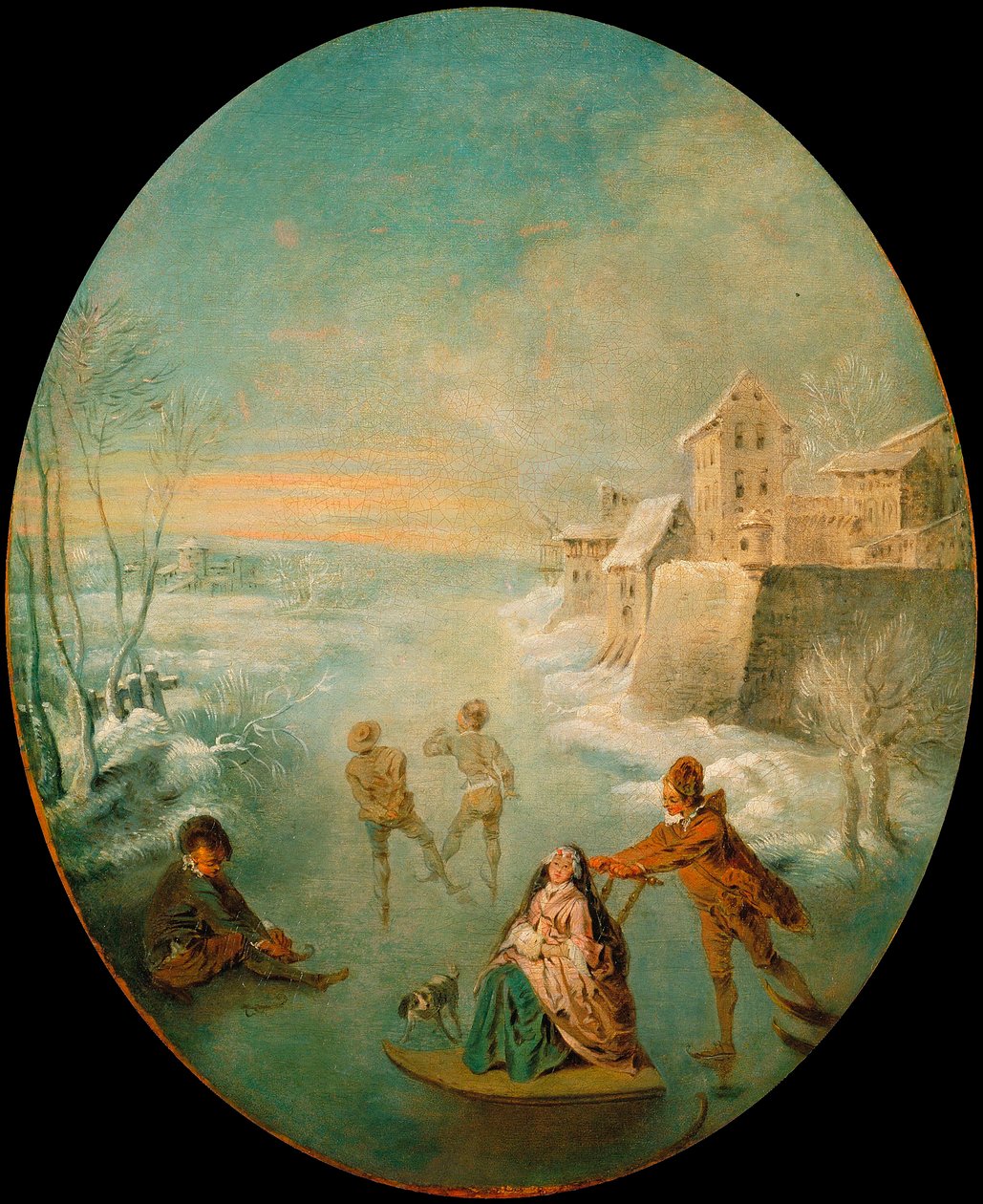 Zima - Zima - Obraz Jeana Baptiste (Jean-Baptiste) Pater (1695-1736) - c. 1725 - Olej na płótnie - 64,8x53,8 - Museu Nacional d