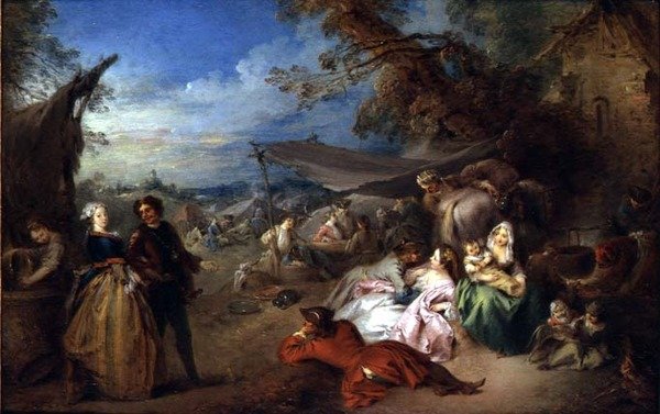 Oddziały przed tawerną autorstwa Jean Baptiste Joseph Pater