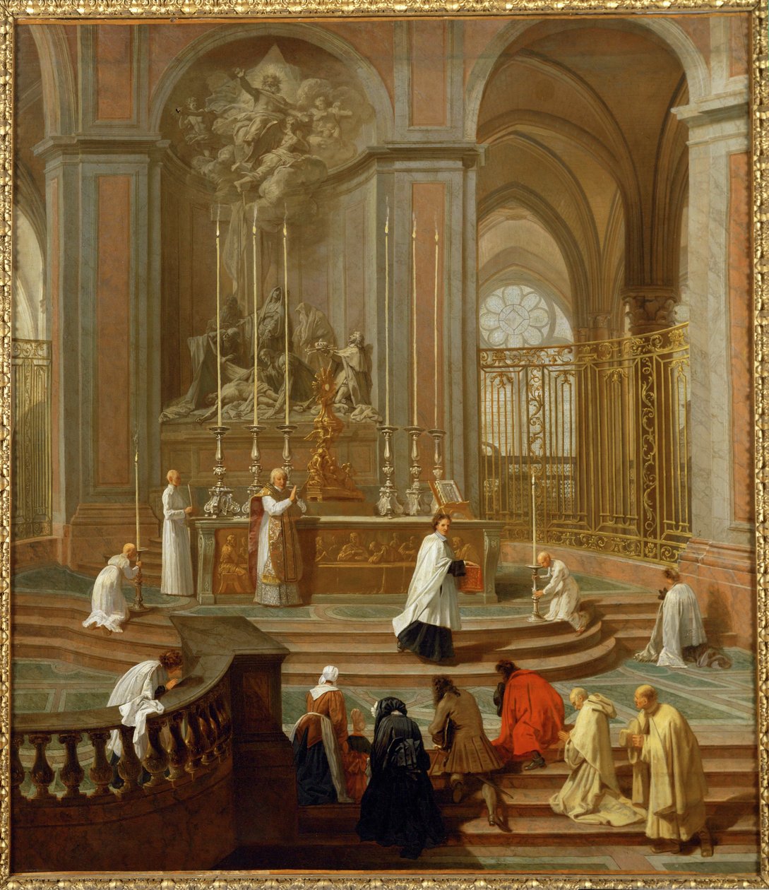 La messe du chanoine de La Porte ou Le maitre-autel de Notre Dame - Msza odprawiana przez kanonika de La Porte lub ... autorstwa Jean Baptiste Jouvenet
