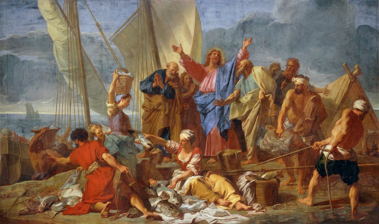 La peche miraculeuse - Cudowna ryba ... autorstwa Jean Baptiste Jouvenet