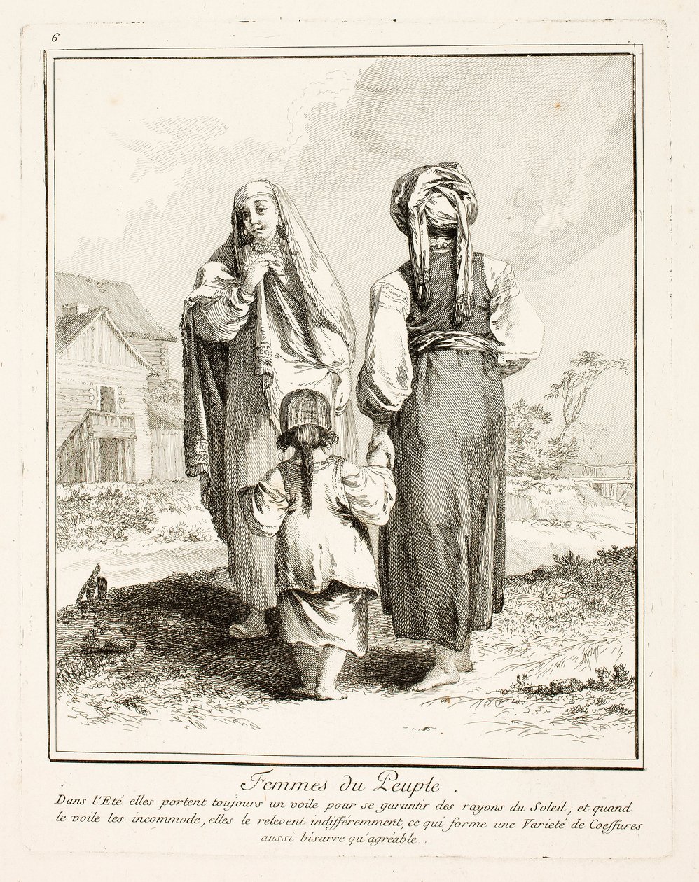 Kobiety z ludu, płyta szósta z Różnego ubioru ludów Północy autorstwa Jean-Baptiste Le Prince