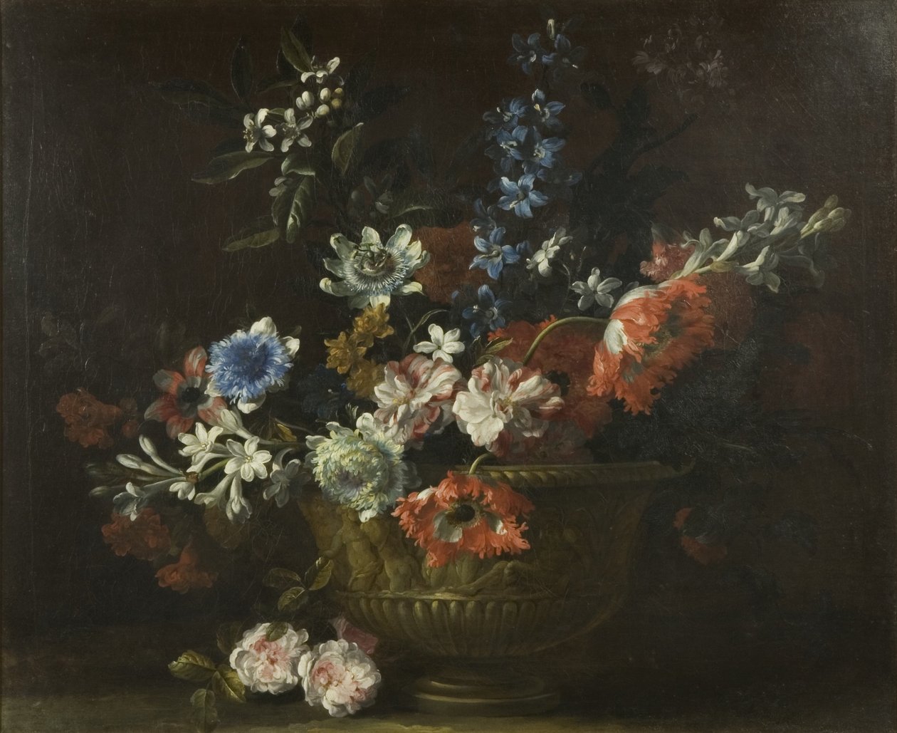 Kawałek kwiatu, ok. 1690 (olej na płótnie) autorstwa Jean Baptiste Monnoyer