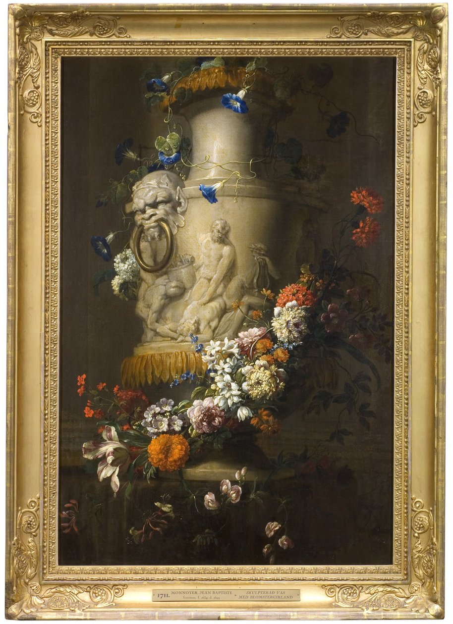 Marmorvase mit Blumengirlande autorstwa Jean-Baptiste Monnoyer
