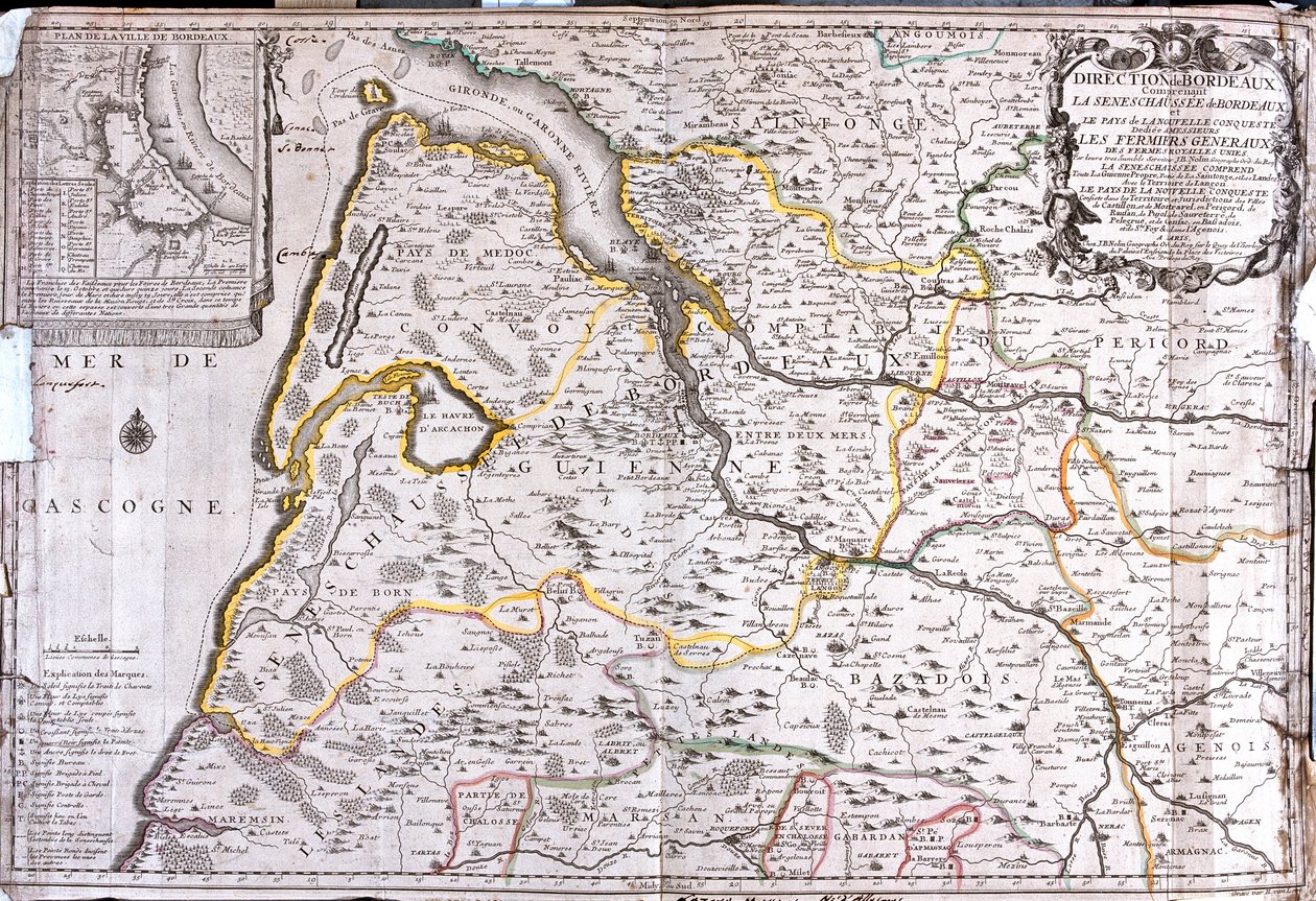 Akwitania, Francja autorstwa Jean Baptiste Nolin