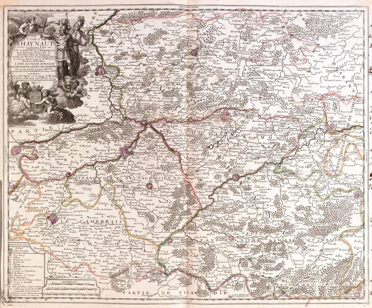 Belgia (Region: Region Walonii), Francja (Region: Nord-Pas-de-Calais, Pikardia, Szampania-Ardeny) autorstwa Jean Baptiste Nolin