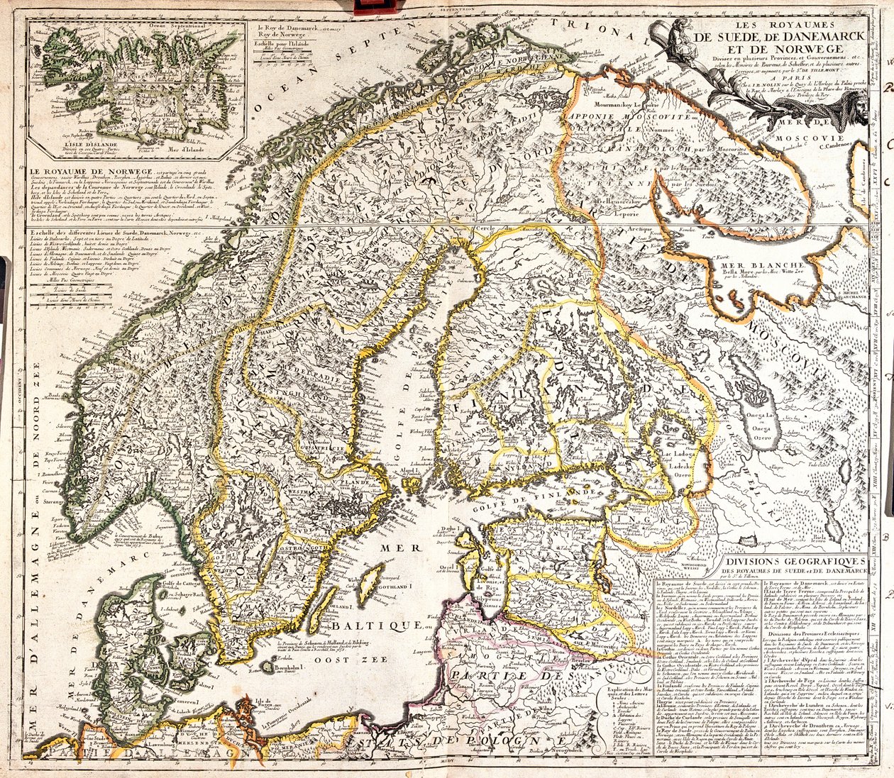 Dania, Norwegia, Szwecja, Finlandia, północno-zachodnia Rosja, Estonia, Łotwa, Litwa, północna Polska autorstwa Jean Baptiste Nolin