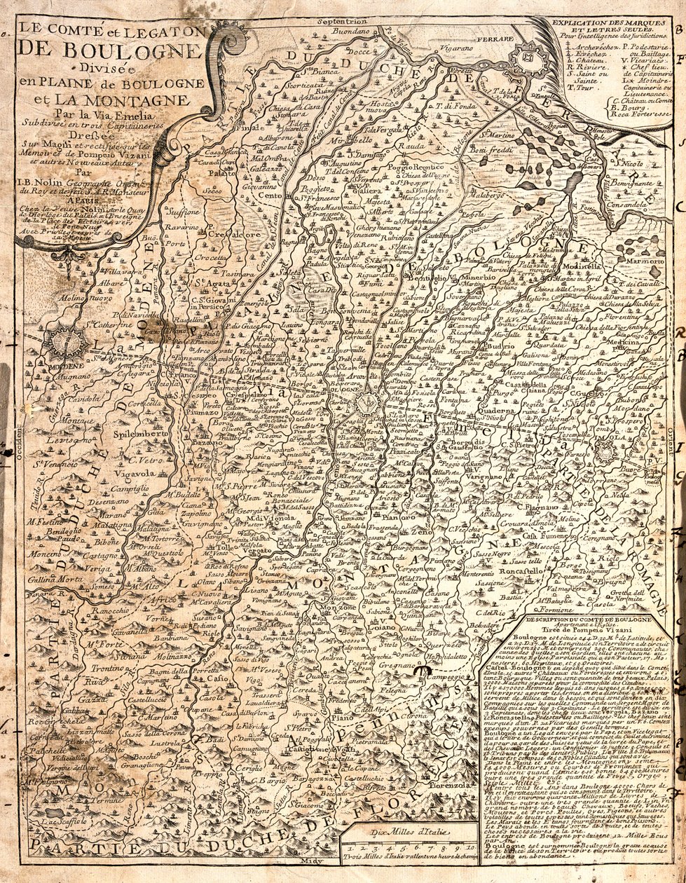 Wschodnia Emilia-Romania, północno-wschodnia Toskania, Włochy autorstwa Jean Baptiste Nolin
