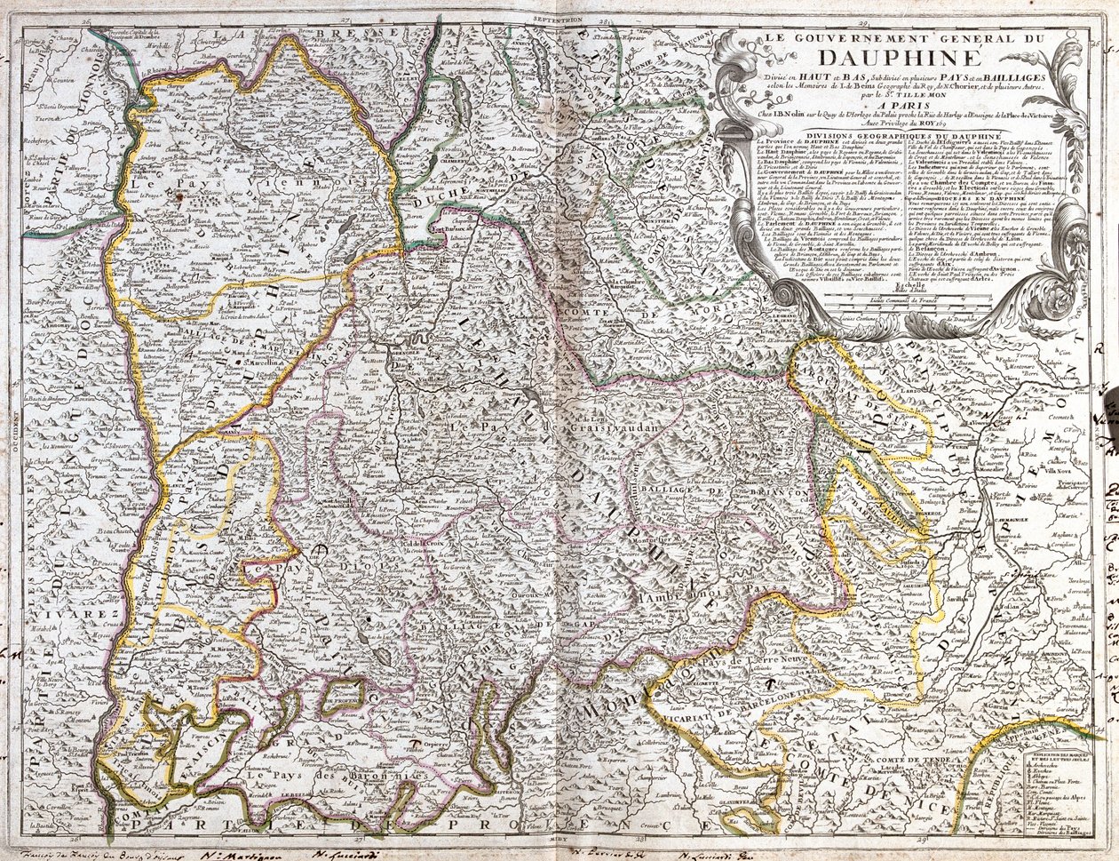 Francja (region: Rodan-Alpy, Prowansja-Alpy-Lazurowe Wybrzeże), Włochy (zachodni Piemont) autorstwa Jean Baptiste Nolin