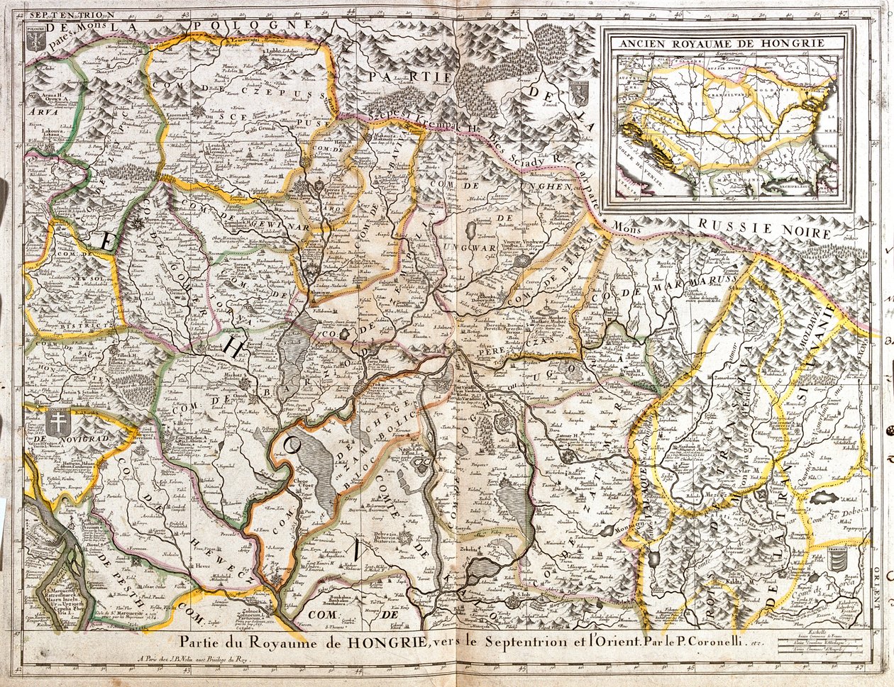 Węgry, Słowacja, wschodnia Rumunia autorstwa Jean Baptiste Nolin