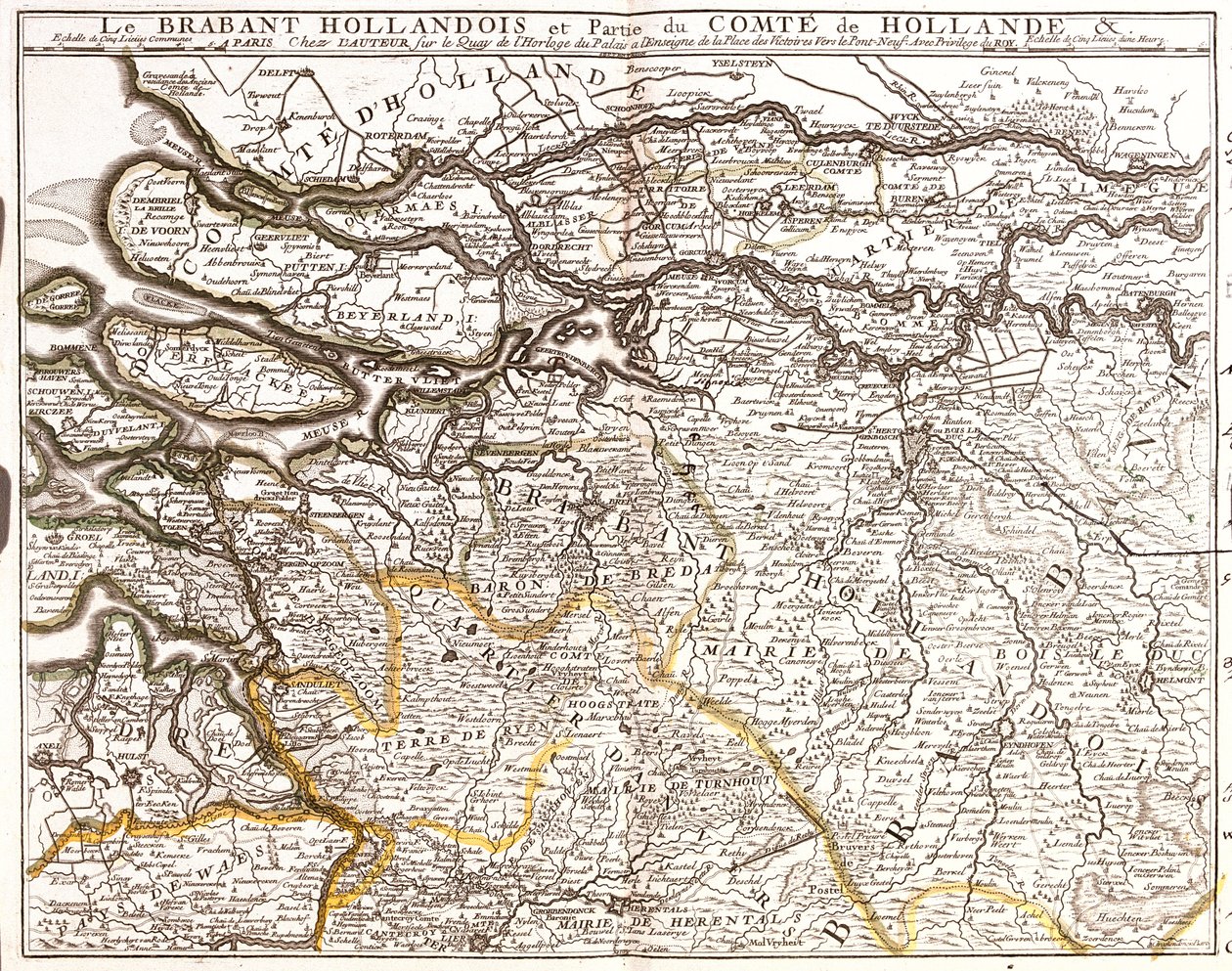 Holandia (prowincje: Zelandia, Holandia Południowa, Geldria, Brabancja Północna), Belgia (region: Region Flamandzki) autorstwa Jean Baptiste Nolin
