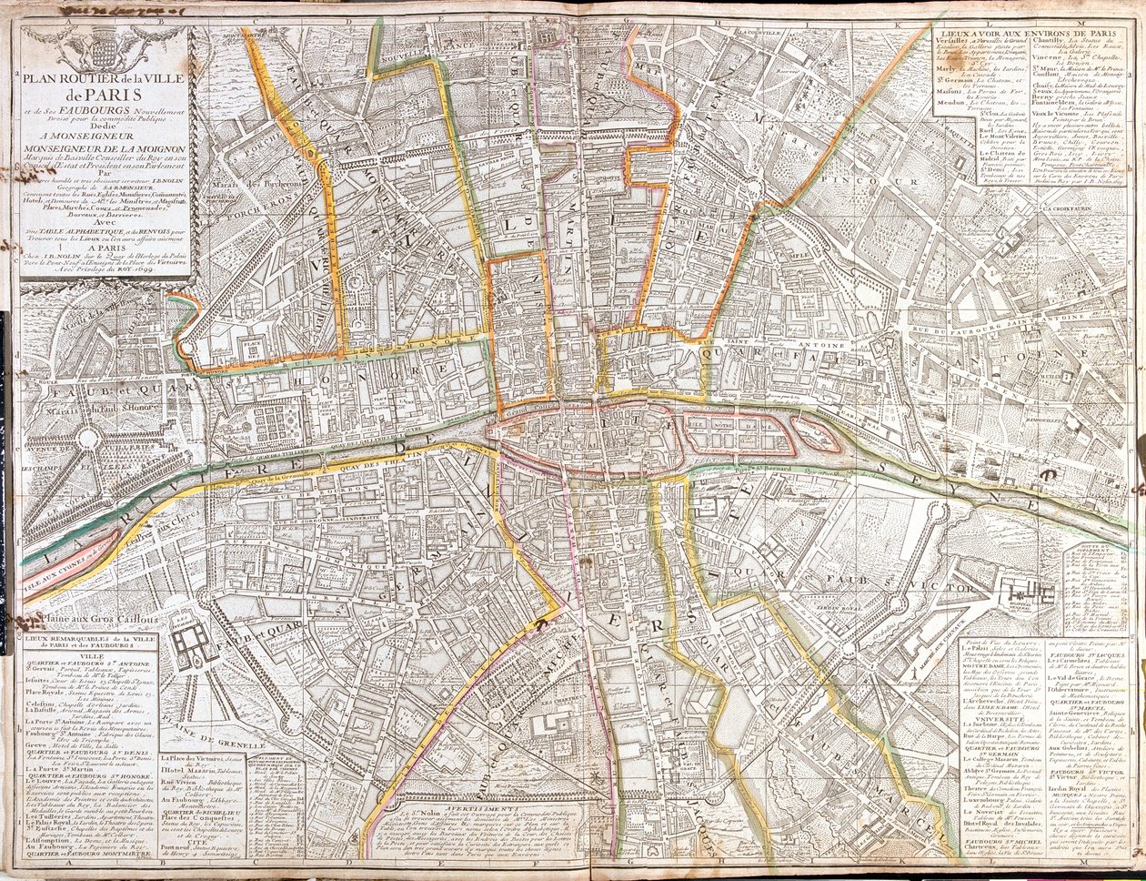 Paryż, Francja autorstwa Jean Baptiste Nolin