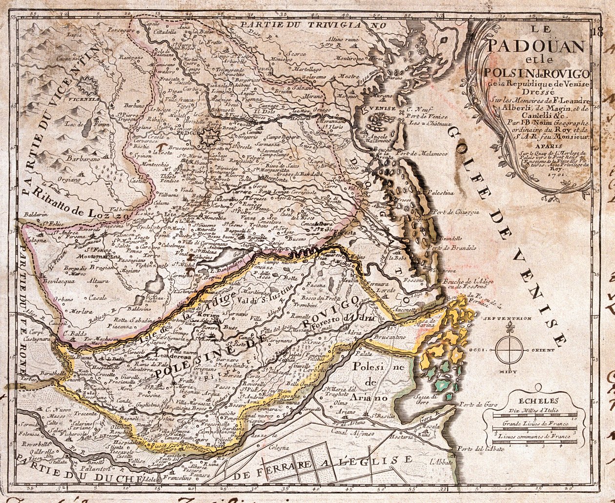 Południowo-wschodnia Wenecja Euganejska, północno-wschodnia Emilia-Romania, Włochy autorstwa Jean Baptiste Nolin