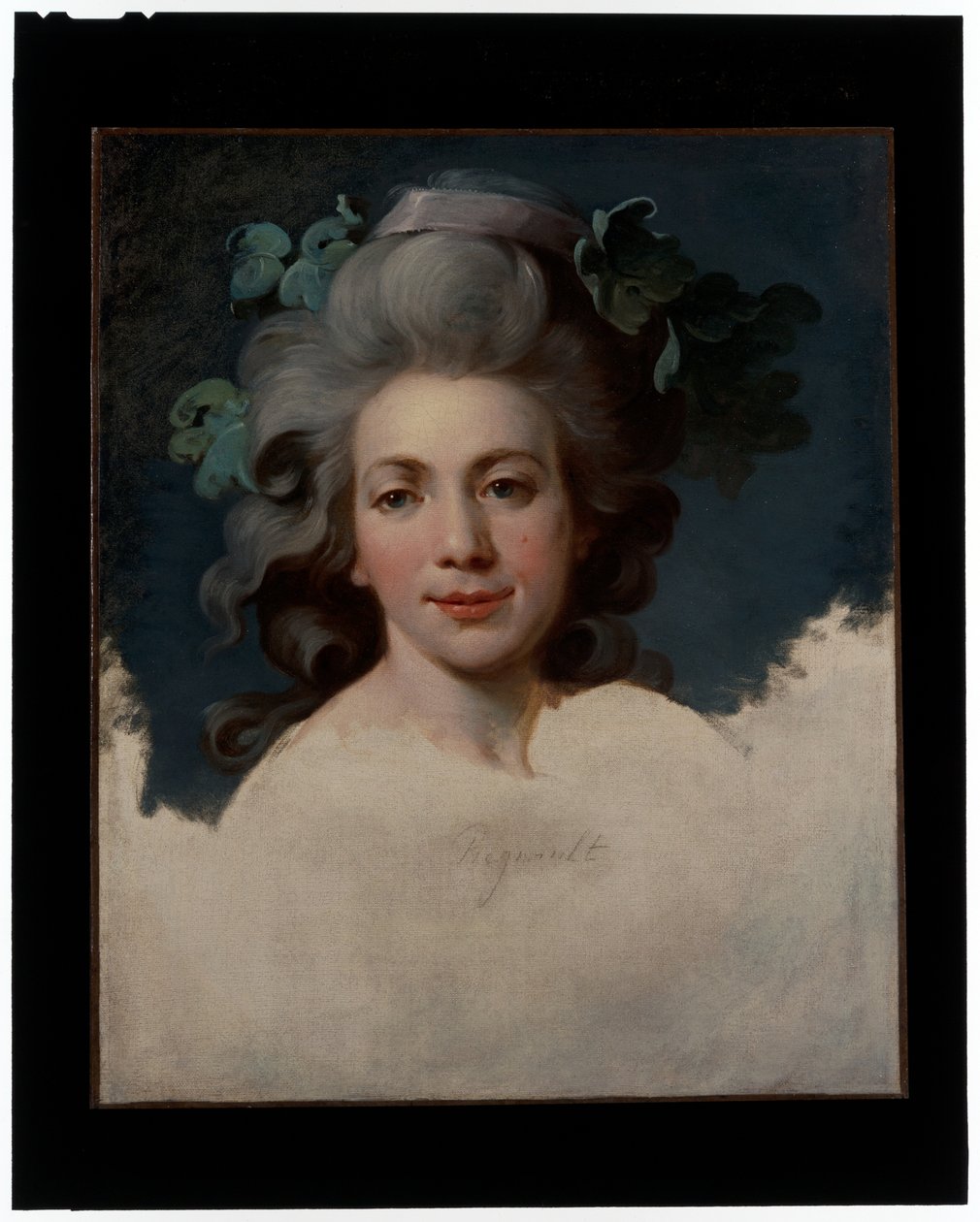 Portret damy (głowa kobiety w przebraniu bachantki, portret niedokończony) autorstwa Jean Baptiste Regnault
