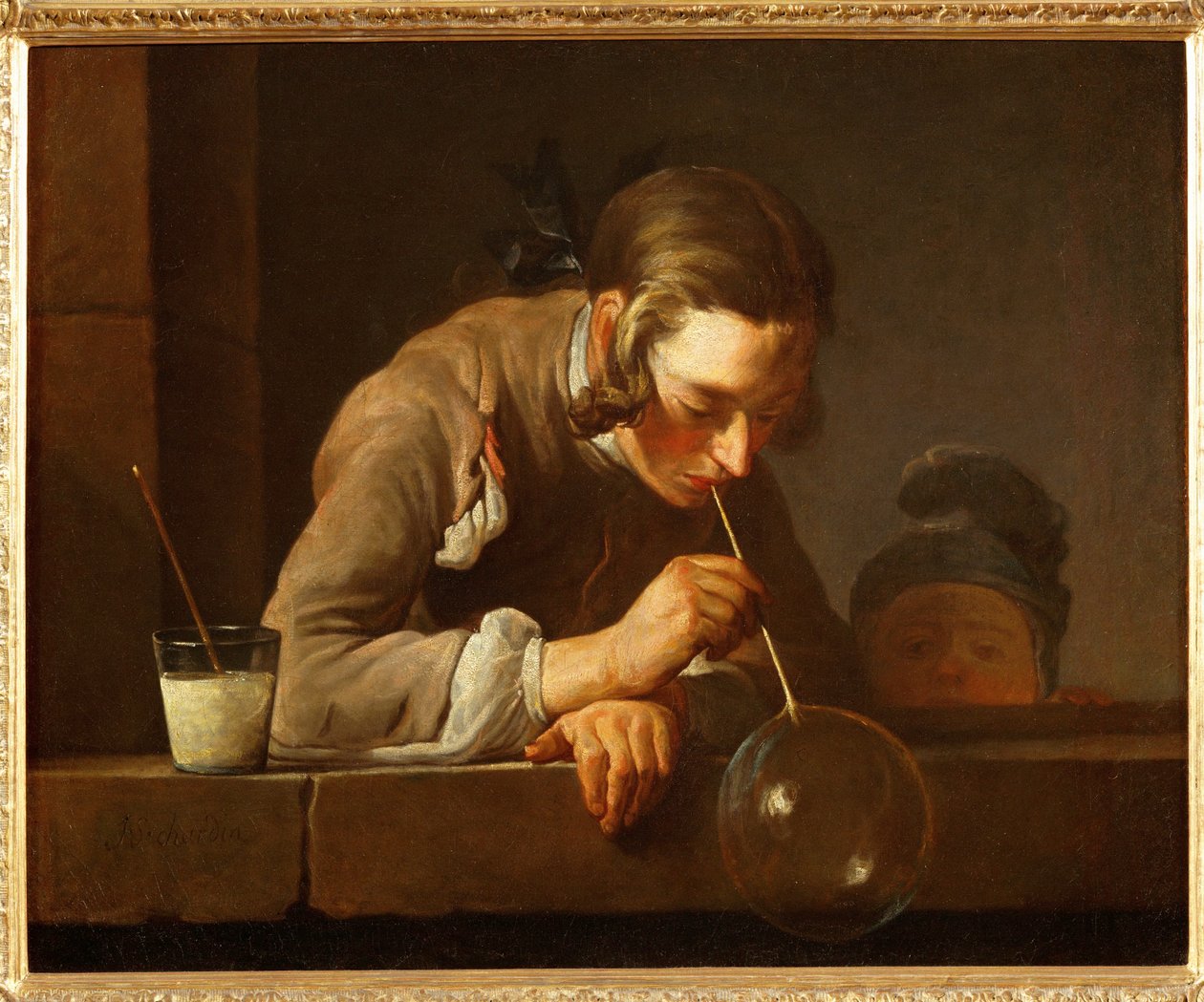 Dmuchanie baniek mydlanych autorstwa Jean Baptiste Simeon Chardin
