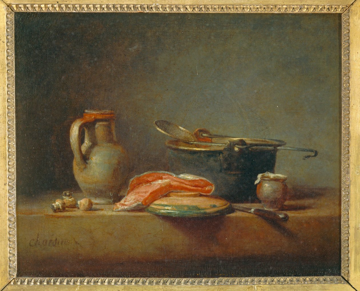 La marmite de cuivre - Martwa natura z miedzianym naczyniem ... autorstwa Jean Baptiste Simeon Chardin