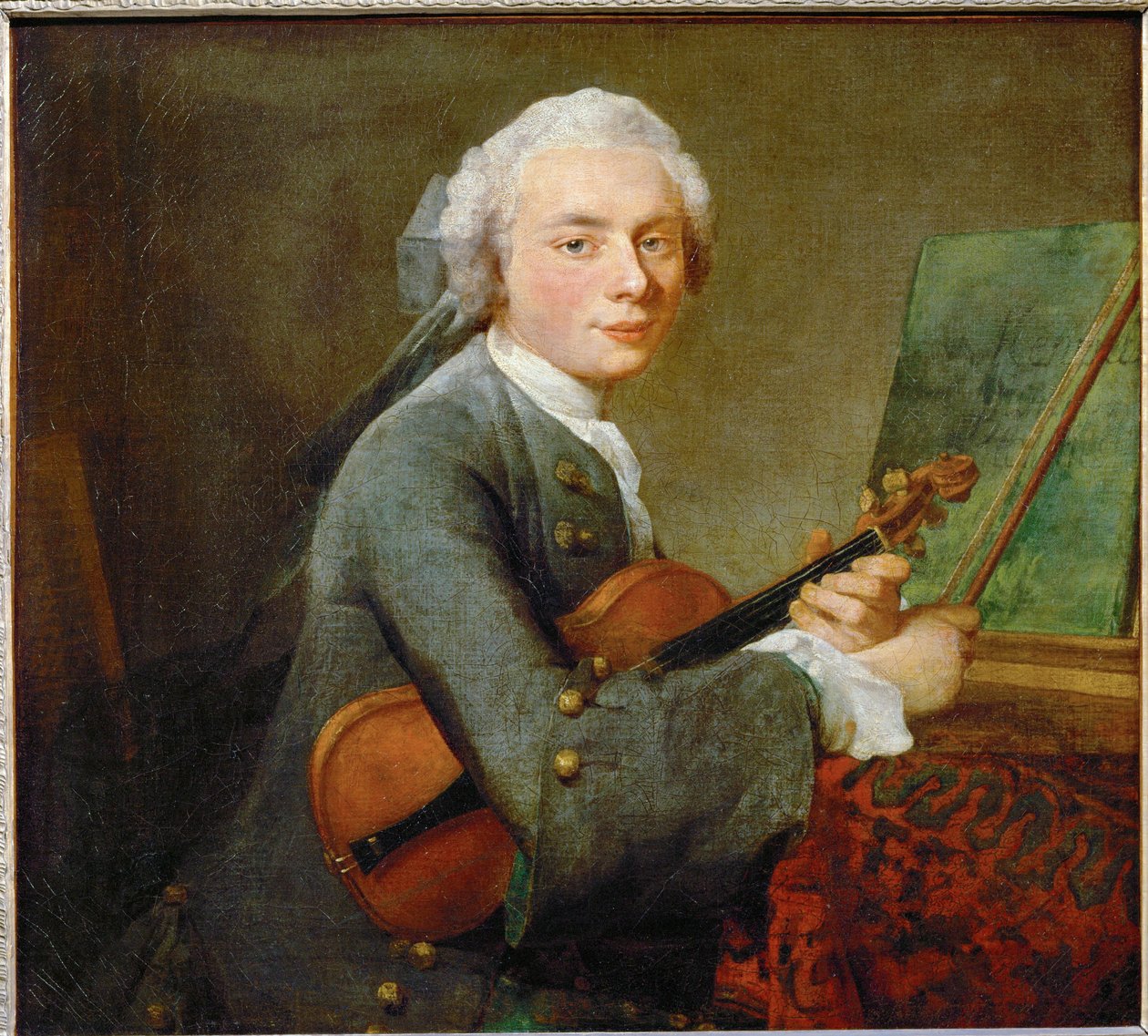 Le jeune homme au violon - młody mężczyzna ze skrzypcami ... autorstwa Jean Baptiste Simeon Chardin