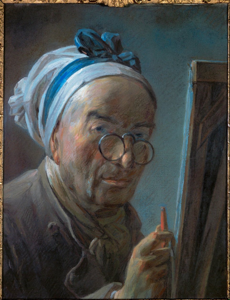 Autoportret Chardina z pince-nez ... autorstwa Jean-Baptiste Simeon Chardin