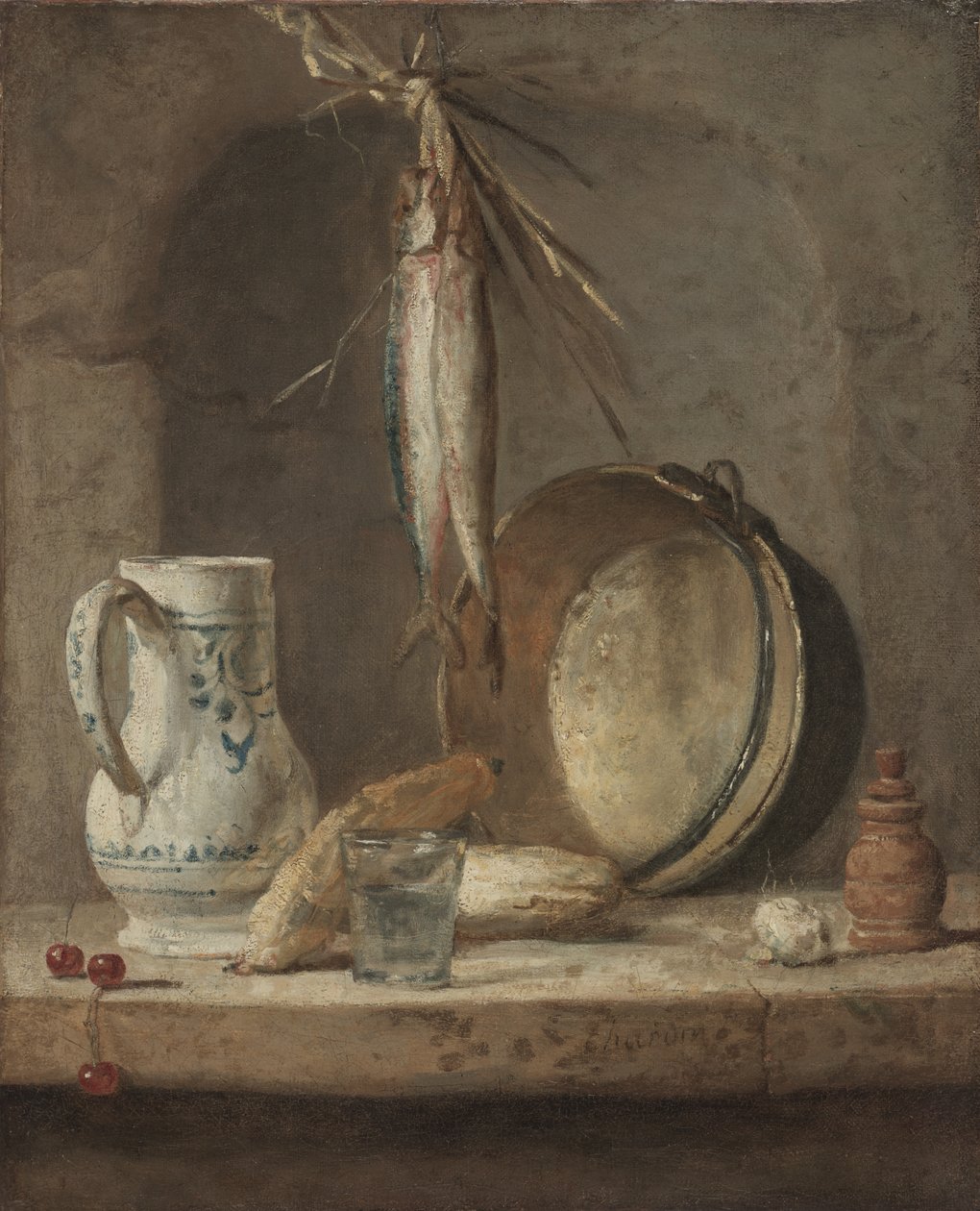 Martwa natura ze śledziami, ok. 1735 (olej na płótnie) autorstwa Jean Baptiste Simeon Chardin