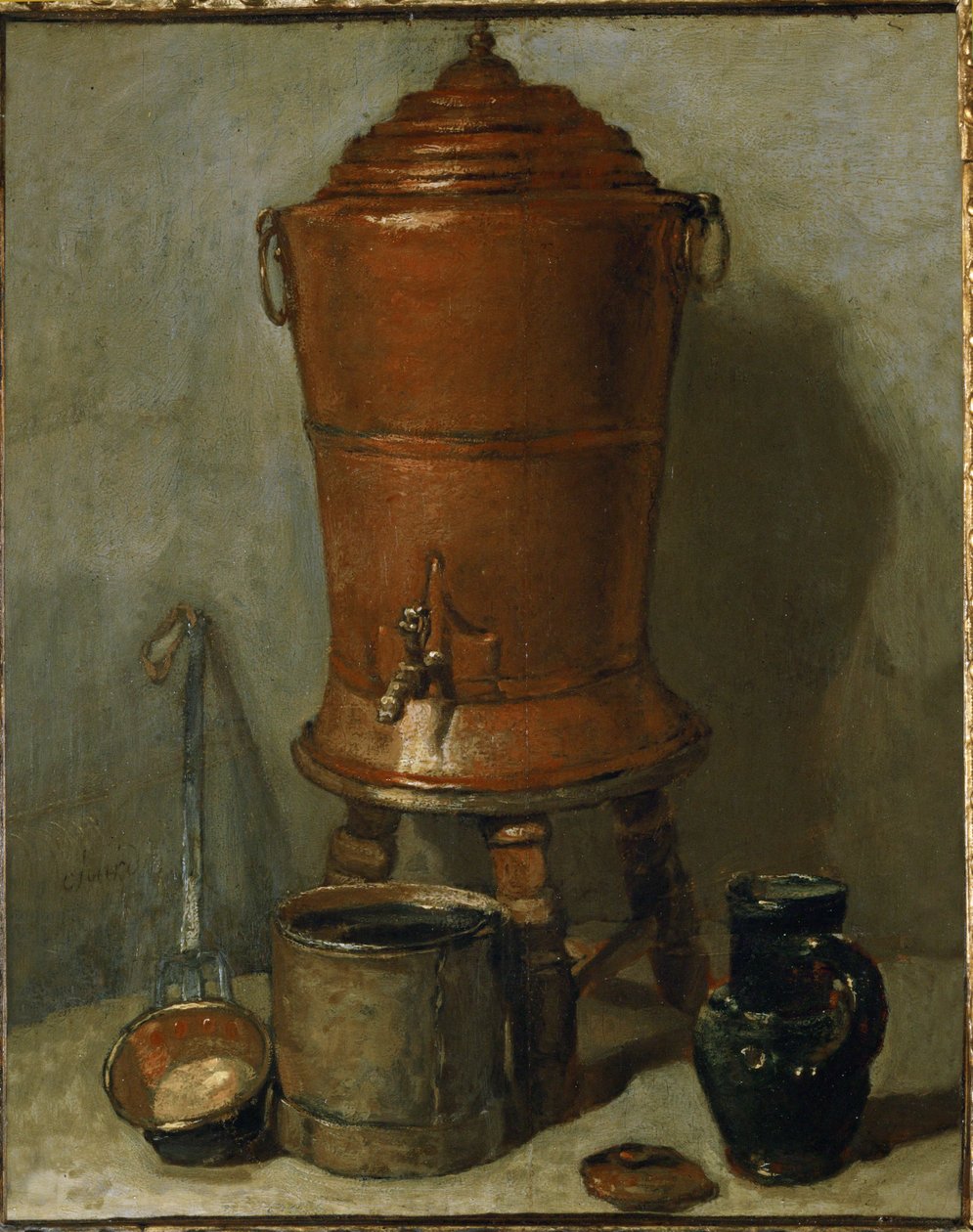 Miedziana fontanna do picia ... autorstwa Jean Baptiste Simeon Chardin