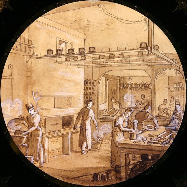 Projekt na sevres plate, z Service des Arts Industriels (pióro i atrament z podwyższeniem) autorstwa Jean Charles Develly