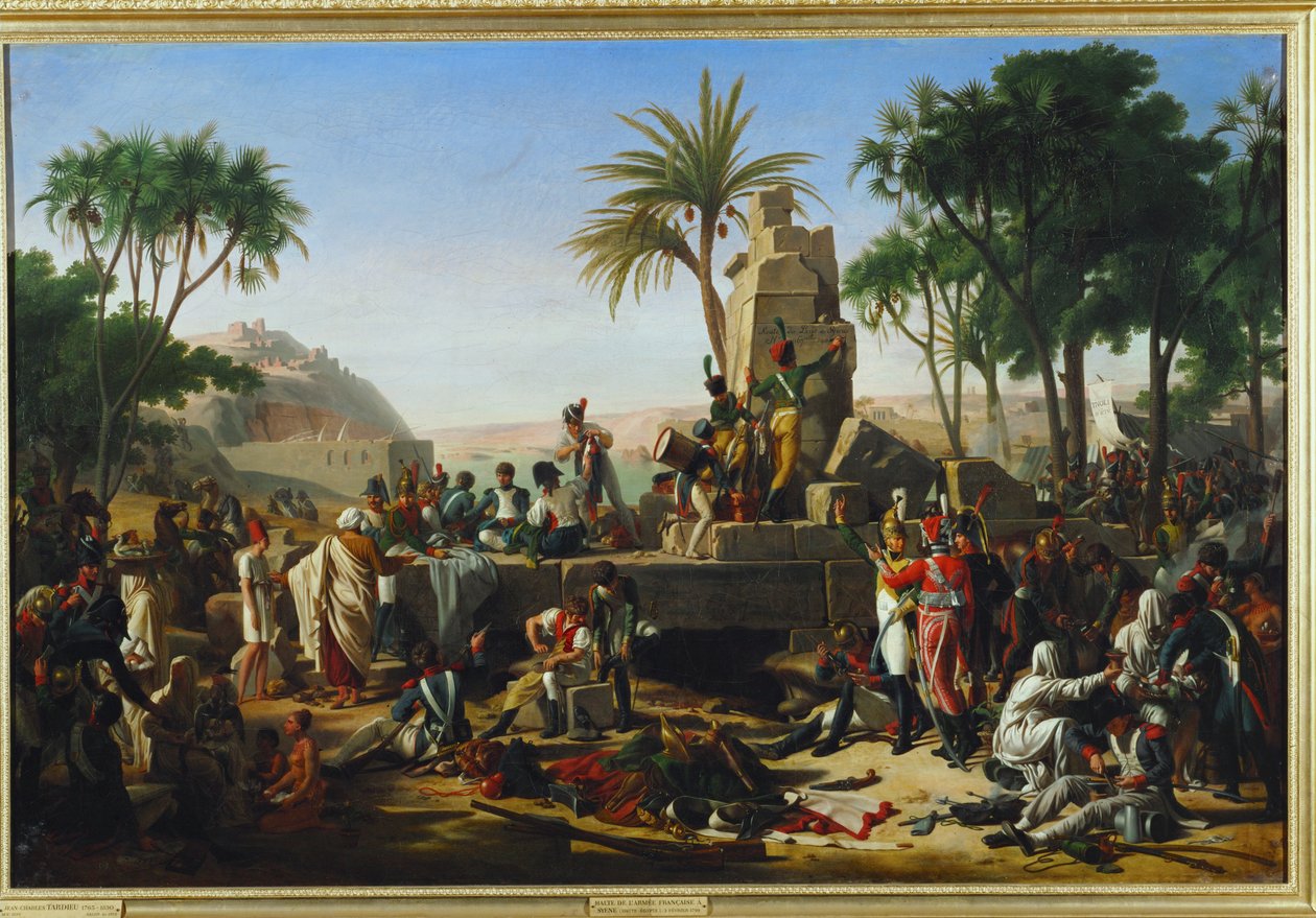 Armia francuska zatrzymuje się w Syene w ... autorstwa Jean-Charles Tardieu