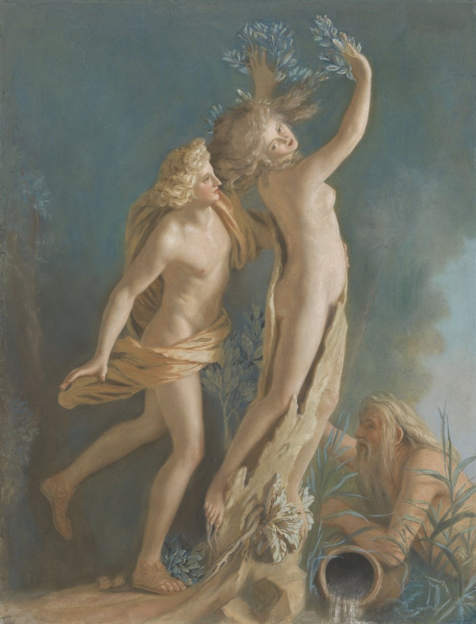 Apollo i Daphne, po Marmurowej Grupie Lorenzo Berniniego w Galerii Borghese, Rzym, 1736 autorstwa Jean Étienne Liotard