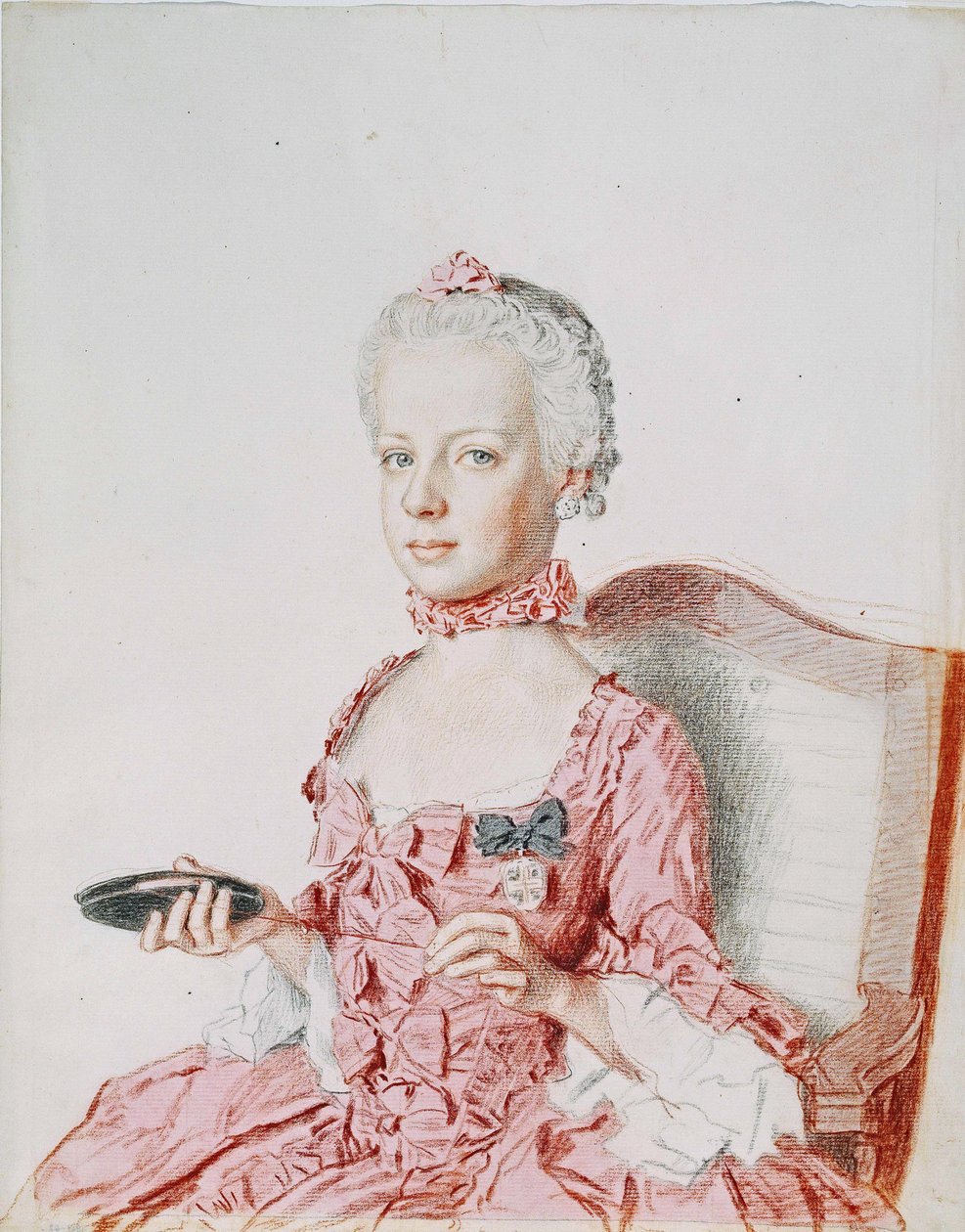 Marie Antoinette, arcyksiężna Austrii - Jean-Etienne Liotard (1702-1789). Ołówek, akwarela, pastel na papierze autorstwa Jean Étienne Liotard