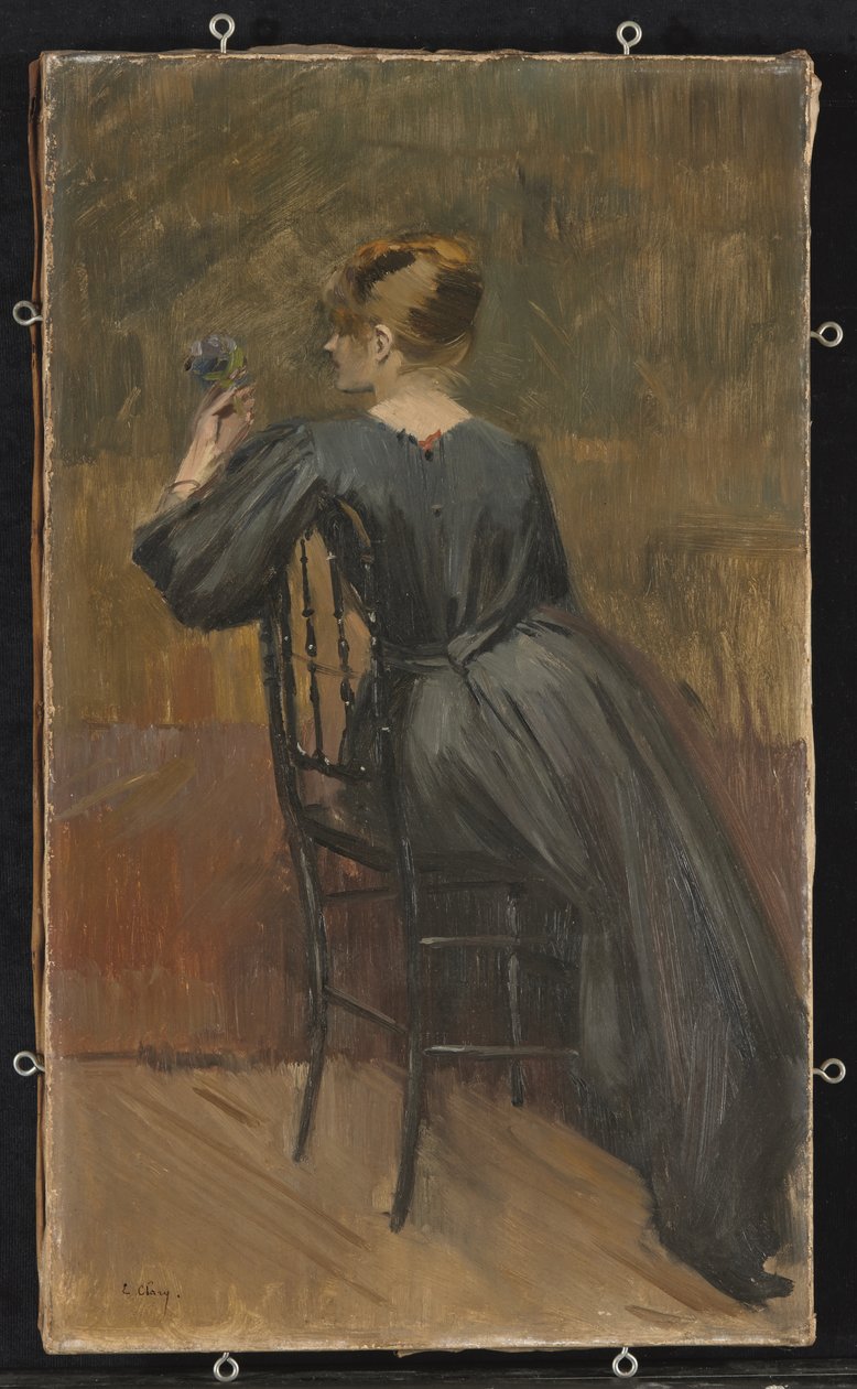 Portret Suzanne Valadon (1865-1938), lat 20, ok. 1885 (olej na płótnie) autorstwa Jean Eugene Clary