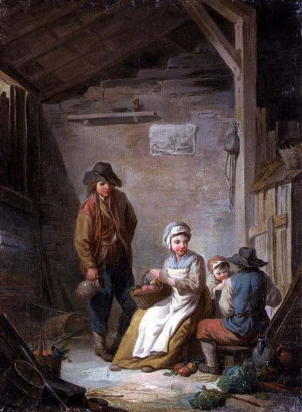 Chłopi w swojej chacie autorstwa Jean Francois Clermont